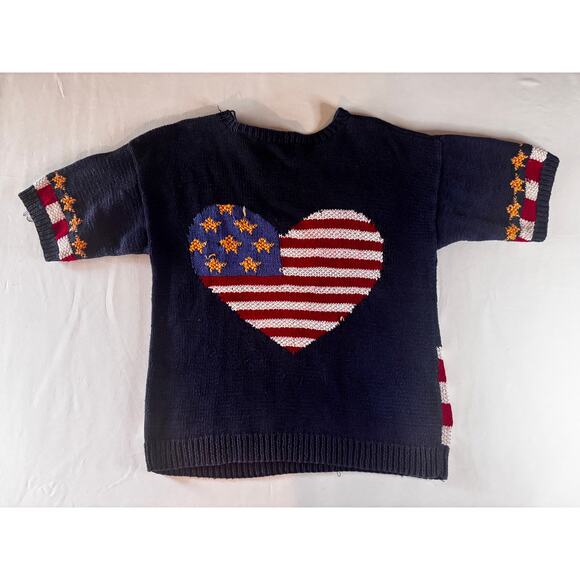 Signatures Northern Isles Hand Knit USA 4th Americana Sweater AS IS Wounded Bird - Picture 14 of 16